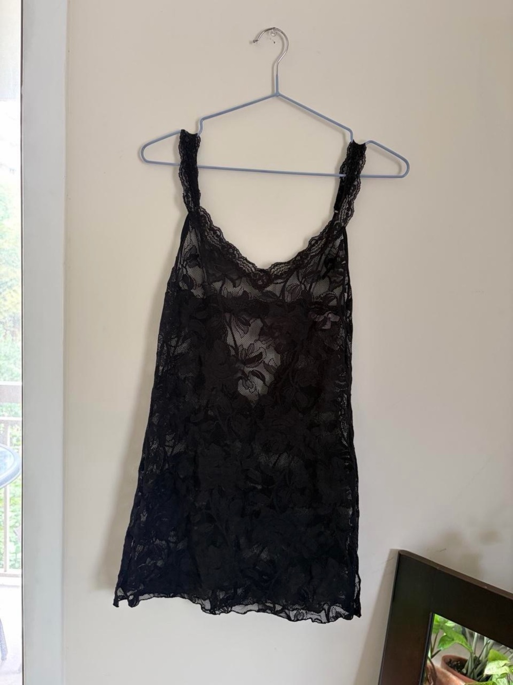 Victoria's Secret Black Floral Lace Chemise